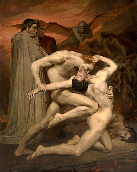 Dante và Virgil trong Địa ngục, tranh của William-Adolphe Bouguereau, 1850